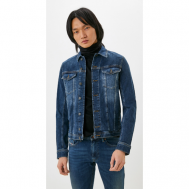 Джинсовая куртка , демисезон/лето, силуэт полуприлегающий, без капюшона, карманы, размер L, синий Diesel
