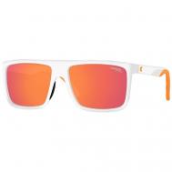 Солнцезащитные очки , квадратные, оправа: пластик, зеркальные, с защитой от УФ, прозрачный Carrera