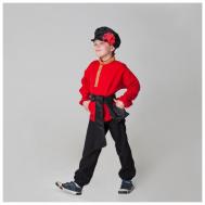 Карнавальный костюм для мальчика «Русский народный», рубашка, брюки, картуз, кушак, рост 116-122 см, 5-6 лет Без бренда