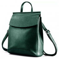 Рюкзак  шоппер , натуральная кожа, внутренний карман, регулируемый ремень, зеленый Mega Outlet