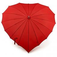 Зонт-трость , механика, купол 100 см., 16 спиц, для женщин, красный FULTON