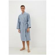 Халат , длинный рукав, карманы, банный халат, пояс/ремень, размер S, синий Sofi De Marko