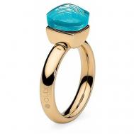 Кольцо , размер 16.5, голубой, золотой Qudo
