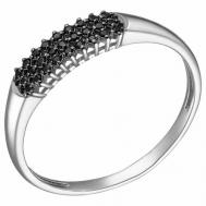 Перстень  Серебряное кольцо с Шпинелью, серебро, 925 проба, родирование, шпинель, размер 18, серебряный, черный UVI