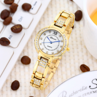 Наручные часы Наручные женские кварцевые часы  со сверкающими камнями, белый, золотой Denvosi