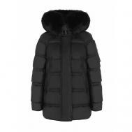 куртка  , демисезон/зима, средней длины, силуэт прямой, карманы, капюшон, размер 42, черный Peuterey