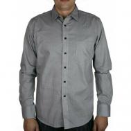 Рубашка , размер 48/M/170-178/41 ворот, серый Маэстро