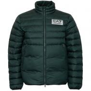 Куртка , демисезон/зима, силуэт прямой, карманы, без капюшона, размер XXL, зеленый Ea7