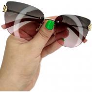 Солнцезащитные очки , прямоугольные, оправа: металл, градиентные, с защитой от УФ, для женщин, розовый ECOSKY