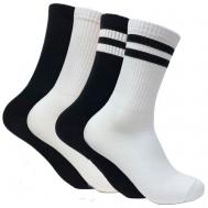 Носки , 4 пары, размер 36-39, белый, черный KASocks