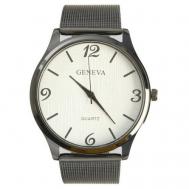 Наручные часы  Часы наручные женские , d=4.1 см, ремешок металл 22.5 см, белый Geneva