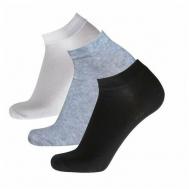 Мужские носки , 3 пары, 2 уп., укороченные, быстросохнущие, износостойкие, нескользящие, воздухопроницаемые, размер 29(44-46), серый, белый Pantelemone