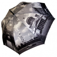 Зонт , автомат, 3 сложения, купол 112 см., 8 спиц, система «антиветер», мультиколор, серый Петербургские зонтики