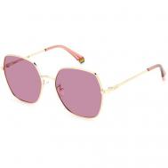 Солнцезащитные очки , шестиугольные, оправа: металл, с защитой от УФ, поляризационные, розовый Polaroid