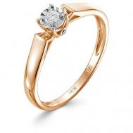 Кольцо , комбинированное золото, 585 проба, бриллиант, размер 18, бесцветный Vesna jewelry