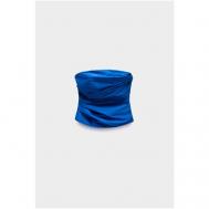 Топ , натуральный шелк, размер 44, голубой Anouki