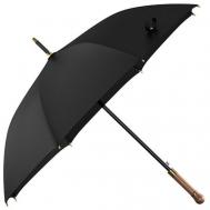 Зонт-трость , автомат, деревянная ручка, черный OLYCAT