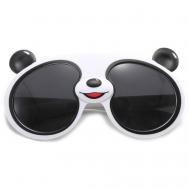 Солнцезащитные очки , круглые, оправа: пластик, гибкая оправа/дужки, со 100% защитой от УФ-лучей, белый IBRICO