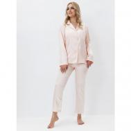 Комплект , рубашка, брюки, длинный рукав, пояс на резинке, размер S(42), розовый Filo"doro