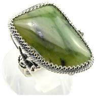 Кольцо , бижутерный сплав, нефрит, размер 16.5, зеленый Радуга Камня