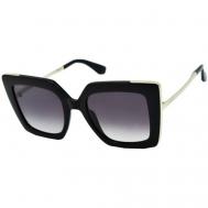 Солнцезащитные очки , квадратные, оправа: металл, градиентные, с защитой от УФ, для женщин, черный Max Mara