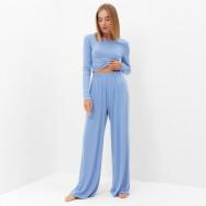 Пижама , лонгслив, брюки, размер 44, голубой Pr-Market