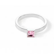 Кольцо , бижутерный сплав, Swarovski Zirconia, размер 17.2, розовый, серебряный Coeur de Lion