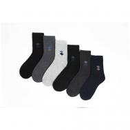 Мужские носки , 6 пар, 6 уп., классические, на Новый год, на 23 февраля, нескользящие, размер 41-44, белый, черный S-family