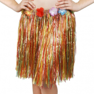 Карнавальный аксессуар для праздника  Гавайская юбка "Гавайи", разноцветная, короткая, 40 см Riota