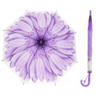 Зонт-трость , полуавтомат, купол 82 см., для девочек, фиолетовый Радуга