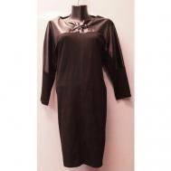 Платье в классическом стиле, свободный силуэт, мини, размер 54, черный Нет бренда