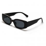 Солнцезащитные очки  S00073, прямоугольные, оправа: пластик, с защитой от УФ, поляризационные, зеркальные, черный Banttax
