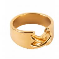 Кольцо переплетенное , нержавеющая сталь, размер 19, желтый, золотой Kalinka modern story
