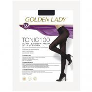 Колготки   Tonic, 100 den, с ластовицей, матовые, без шортиков, размер 3, черный GOLDEN LADY
