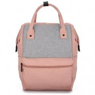 Рюкзак , текстиль, внутренний карман, розовый, серый Nikki Nanaomi
