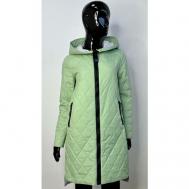 куртка  демисезонная, силуэт прямой, капюшон, карманы, размер 44, зеленый Zl a