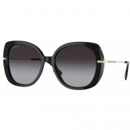 Солнцезащитные очки , бабочка, оправа: пластик, градиентные, для женщин, черный Burberry