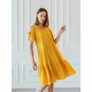 Платье , размер 56, желтый Совушка Трикотаж