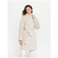 Пальто  , демисезон/зима, шерсть, силуэт прямой, размер 46, бежевый ELECTRASTYLE