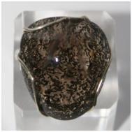 Кольцо , мельхиор, кварц, размер 19, коричневый True Stones