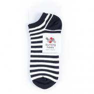 Носки  Короткие носки с узорами  Ankle, размер 36-38, черный, серый, белый Burning heels