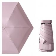 Мини-зонт , механика, 5 сложений, купол 88 см, 6 спиц, чехол в комплекте, розовый RainLab