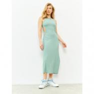 Платье-лапша , вискоза, полуприлегающее, макси, размер S, зеленый, бирюзовый Yoxa Vibe