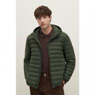 куртка  демисезонная, силуэт прямой, водонепроницаемая, капюшон, стеганая, размер XL, зеленый Finn Flare