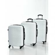 Комплект чемоданов  31618, ABS-пластик, размер M, белый Feybaul