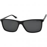 Солнцезащитные очки , прямоугольные, оправа: пластик, для мужчин, черный Polaroid