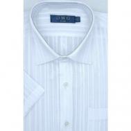 Рубашка , нарядный стиль, прилегающий силуэт, короткий рукав, размер 39, белый DMG