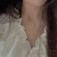 Минималистичное ожерелье с бабочкой серебро 925 (позолоченое), повседневное, свидание, вечеринка, в подарок любимой TopStaly