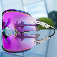 Солнцезащитные очки , вайфареры, спортивные, устойчивые к появлению царапин, поляризационные, с защитой от УФ, зеркальные, белый Kapvoe
