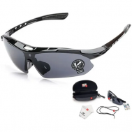 Солнцезащитные очки , узкие, ударопрочные, складные, спортивные, поляризационные, черный Dolka Sport
